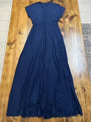Lulus Easy for Me Navy Blue Short Sleeve Maxi Dress Size Small NWT thumbnail 11
