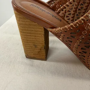 Jeffrey Campbell Kelowna‎ Perforated Mule in Brown Size 9.5 thumbnail 3