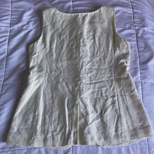 Ann Taylor Butter Yellow Linen Vest thumbnail 4
