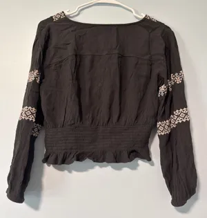American Eagle Embroidered Smocked Top thumbnail 2