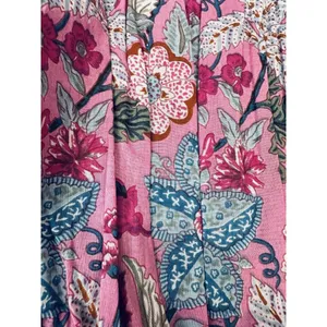 NWT Maisie Floral Ballon 3/4 Sleeve 100% Cotton Minidress Pink Ethnic Size Large thumbnail 12
