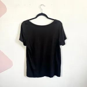 Quince Womens XL Black Cotton Modal V-Neck Short Sleeve T-Shirt‎ Staple thumbnail 2