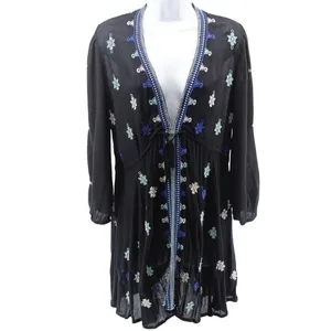 Free People Stargazer Floral Embroidered Gauze Boho Garden Mini Dress Dainty S thumbnail 3