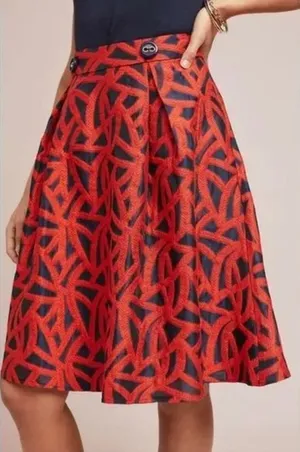 Anthropologie Eva Franco MARINER A-LINE SKIRT size 8 thumbnail 1