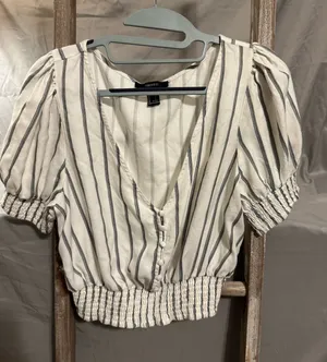 Black and white striped blouse thumbnail 1