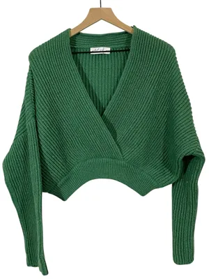 Petal & Pup Brinley Crop Sweater - Green - Large thumbnail 1