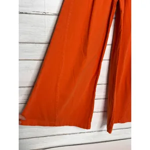 Free People Orange Wide Leg Pants Size 0 High Rise Pleated Trousers Flare thumbnail 12