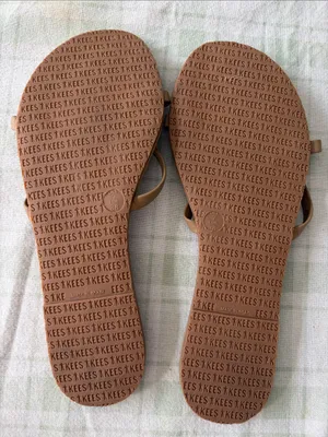 TKEES Slim Double-Strap Sandals in Tan thumbnail 2