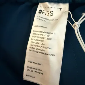 FIGS NWT Yola Skinny Scrub Pants XXS‎ Deep Reef Petite Drawstring Workwear thumbnail 4