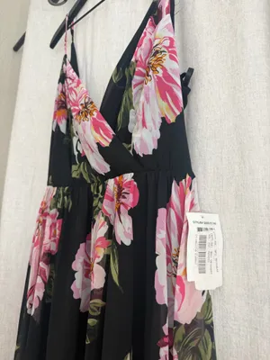 B Darlin Black Maxi Dress with Pink Floral Print thumbnail 3
