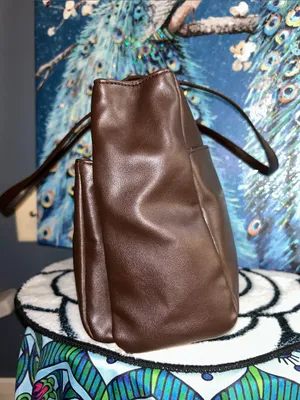 Classic Brown Leather Tote Bag - Women’s Everyday Shoulder Bag thumbnail 3