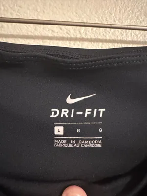 Nike Black Leggings with White daisy Side Stripes and Blue Swoosh thumbnail 2