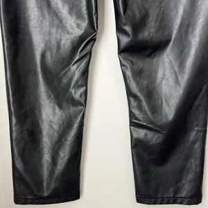 Abercrombie & Fitch‎ Curve Love Pants 33/16 Faux Leather 90s Straight High Rise thumbnail 8