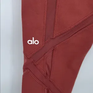 Alo Yoga High Waist Sculpt Mesh Leggings Rust Brown Size M thumbnail 6