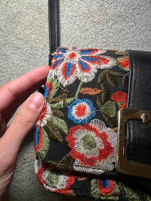 Lulus Petal Lined Path Black Embroidered Purse thumbnail 5