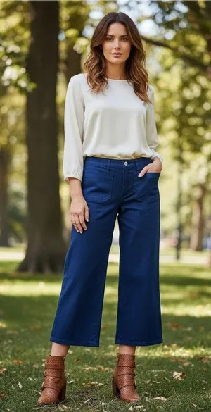 J. Crew High Rise Wide Leg Front Pocket Cropped Jeans Size 28 thumbnail 1