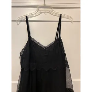 Victoria’s Secret Black Strappy Tulle Lace Nightie Lined Size Medium Babydoll thumbnail 5