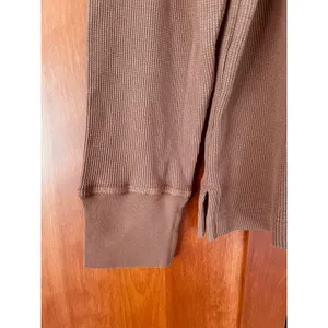 American Giant Shirt Thermal Henley Waffle Brown Size Medium thumbnail 5
