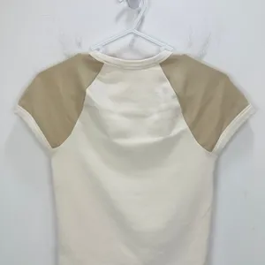Madewell Raglan Sleeve Baby Tee Shirt Minimalist Basics Sporty Beige XXS NWT thumbnail 10