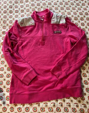 EUC Vineyard Vines Pink 1/4 Zip Sweater size small thumbnail 1