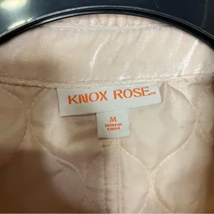 Knox Rose tan off white velvet quilted jacket‎ size medium thumbnail 3