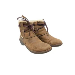UGG Cove Leather Shearling Ankle Boots Brown Lace‎ Up Womens Size 6 thumbnail 5