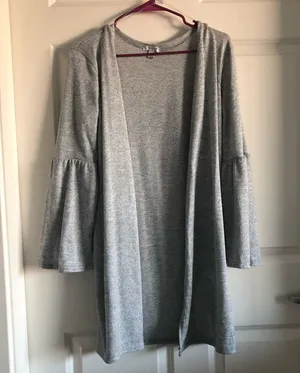 🆕 Open Front Bell Sleeve Duster Size L thumbnail 1