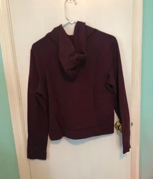 PINK - Victoria's Secret Burgundy Hoodie Size Medium thumbnail 2
