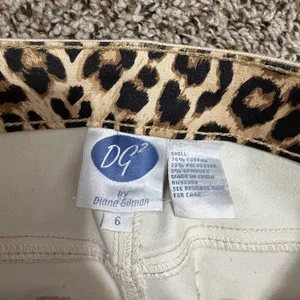 DG2 Diane Gilman Gold Metallic Coated Embellished Straight Leg Jeans 6 thumbnail 2