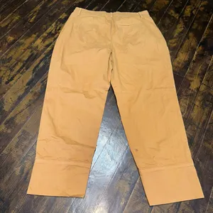 J Crew tan flat front business casual 12 preppy slacks thumbnail 2