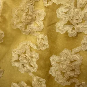 Lulus Notable Elegance Yellow Mesh‎ Floral Bustier Midi Dress Size LARGE Whimsy thumbnail 8