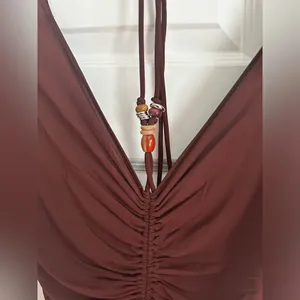 A.L.C. Nina‎ Beaded Tie Neck Maxi Dress- NWT S Bitter Chocolate thumbnail 6