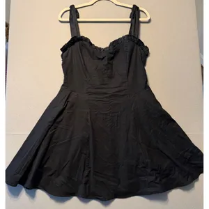 Free People Midnight Magic Mini Dress Ruffle Sweetheart Smocked Back Women Sz XL thumbnail 1
