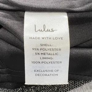 Lulus Metallic Bodycon Mini Dress Small Black Silver Glitter‎ Sparkle Party NYE thumbnail 6