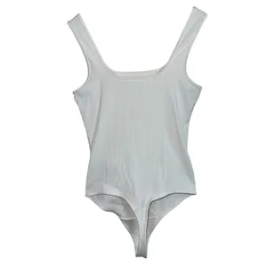 Abercrombie & Fitch Soft AF White Ribbed Knit Shapewear Bodysuit Top Womens Sz M thumbnail 2