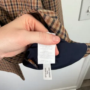 Madewell Caldwell Double Breasted Blazer Desert Check Dark Academia Womens Large thumbnail 7