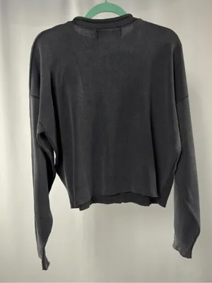 Harley-Davidson Cotton Embroidered Logo Knit Pullover in Charcoal Gray Red Large thumbnail 5