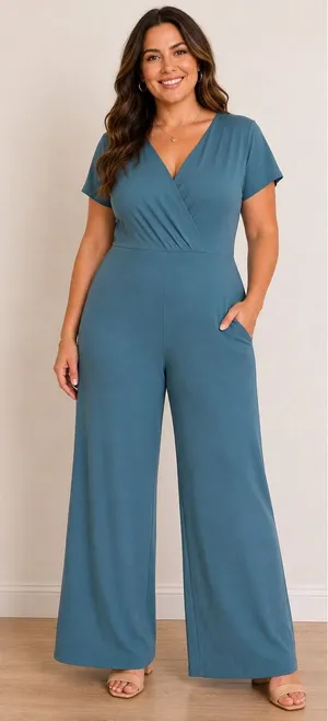 Halara Teal Blue V-Neck Wrap Maxi Dress Short Sleeve Pockets Plus Size 3X 780793 thumbnail 1