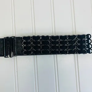 Black Stretch Belt Silver Hardware OSFA thumbnail 7