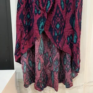 Xhilaration Smocked Off The Shoulder Maxi Dress Size XL Hi Lo Pattern thumbnail 3