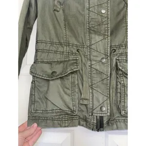 Y2K Hollister Green Military Utility Jacket L Indie Sleaze Arm Patch thumbnail 7