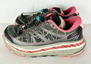 Hoka One One Women's Stinson ATR Trail Running Shoe Size 7 Hiking Gray Red thumbnail 1