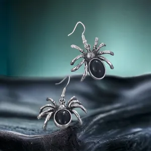 1 Pair Of Gothic Style Drop Earrings Horror Spider‎ Design thumbnail 2