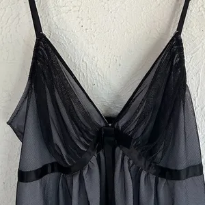 Victoria’s Secret Sheer Mesh Babydoll Slip – Y2K Fairy Grunge Sz medium black thumbnail 2