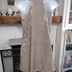 Love Ady Silver Crushed Velvet Mini Cocktail Dress thumbnail 3