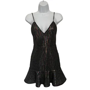 X By NBD Y2K Sequin Rainbow Mini Dress XS Club Festival Revolve Indie Sleaze thumbnail 2