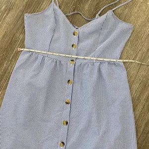 H&M button front midi dress striped blue white coastal sundress 10 large thumbnail 10