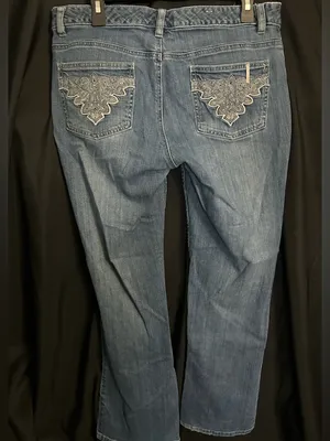 Michael Kors Classic Women's Mid-Rise Bootcut Jeans in Medium Blue SZ 12 thumbnail 2