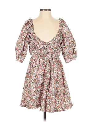Buddy Love Poppy Puff Sleeve Mini Dress Windsor Women’s Small Pink Floral Ruffle thumbnail 8
