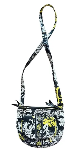 Vera Bradley Retired Baroque Green Black White Swirl Rounded Crossbody Bag thumbnail 1